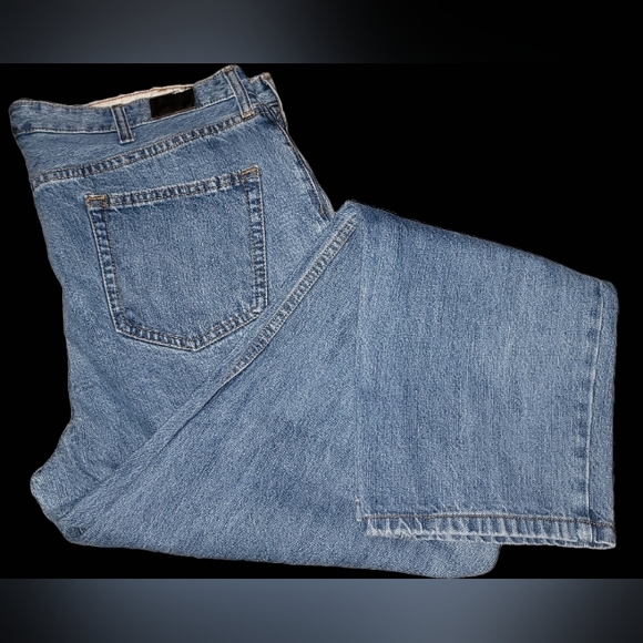 Lands' End Men's Traditional Fit 5 Pocket Stonewashed Denim Blue Jeans 40x32 - Picture 3 of 7